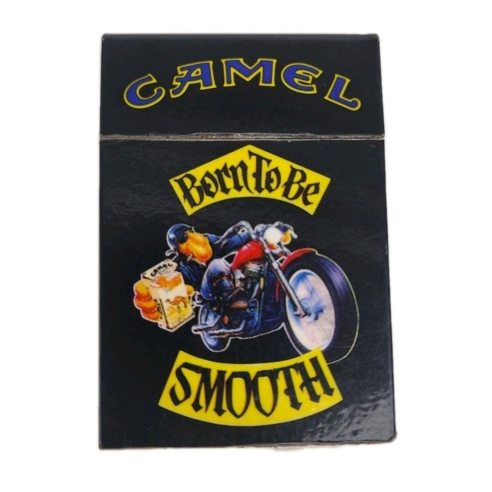 VTG CAMEL Y2K Motorcycle Joe 90's Born to be Smooth Black Flip-Top Lighter